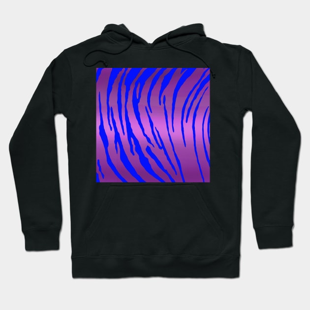 Metallic Tiger Stripes Pink Blue Hoodie by BlakCircleGirl